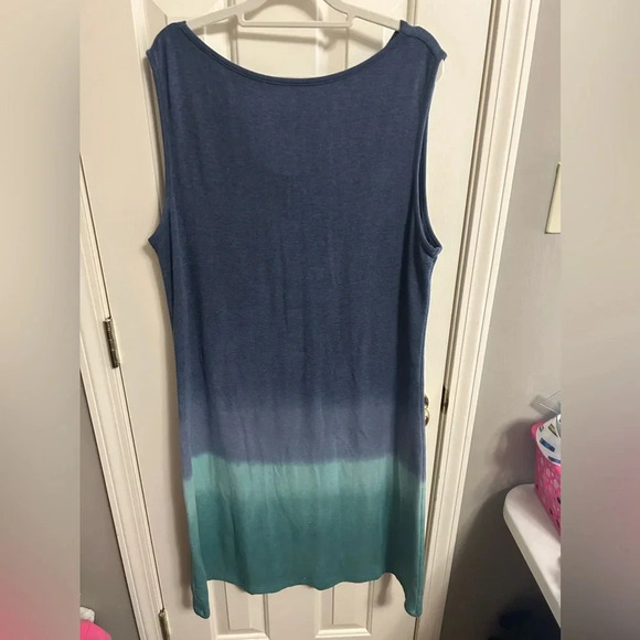 Royal Robbins Sunset Cowl Neck Midi Dress Deep Blue Ombré XL - Picture 6 of 6